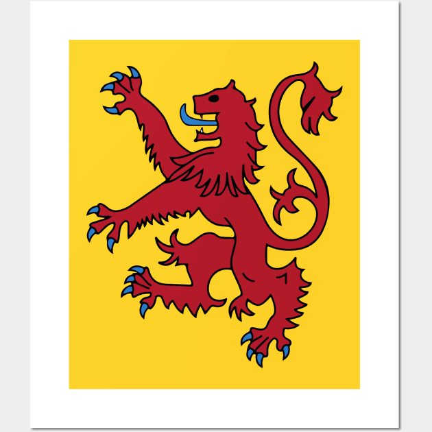 Lion Rampant of Scotland, Royal Banner, Royal Arms, Scottish Pride Wall Art by VintageArtwork